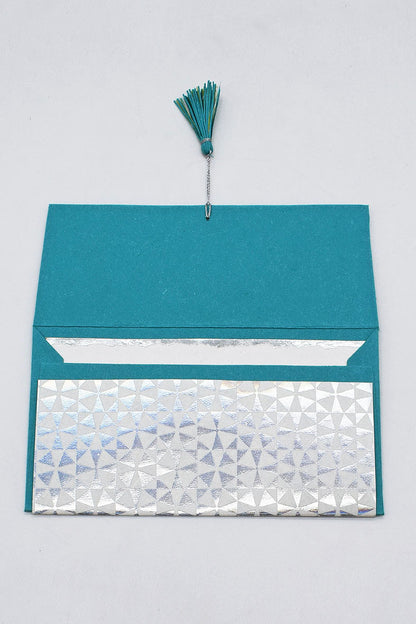 Geometric Hologram Foil Print Gift Envelope with Cards, Set of 4, 8x4 each