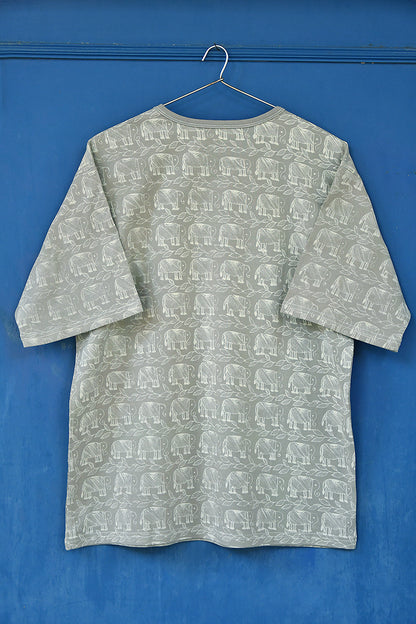 Gray Folk Elephant Tonal Unisex T Shirt