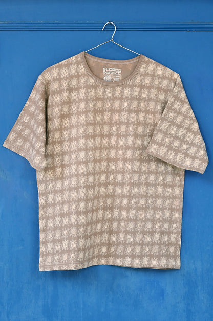 Taupe Folk Turtles Tonal Graphics Unisex T Shirt Online