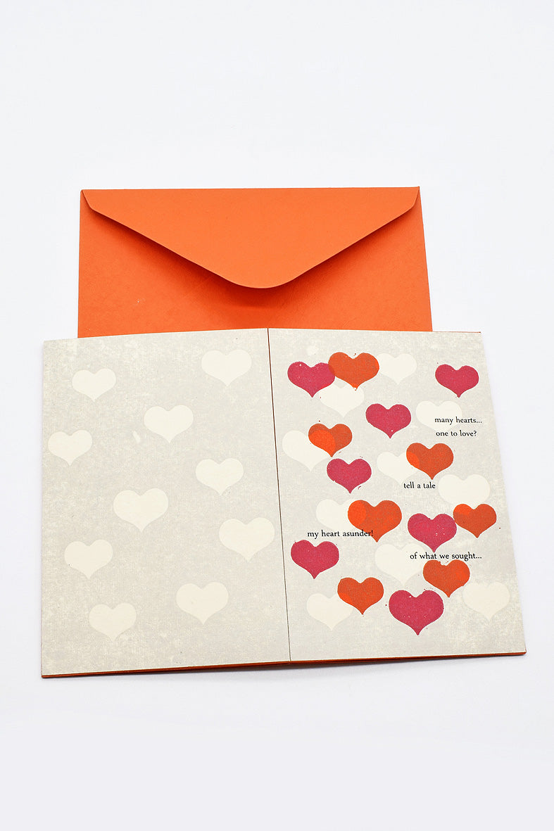 Love Exchange Concertina Card with Book Inners, Many Hearts, A6, Exchange envelope & Keepsake box