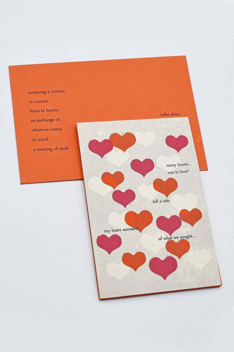 Love Exchange Concertina Card with Book Inners, Many Hearts, A6, Exchange envelope & Keepsake box