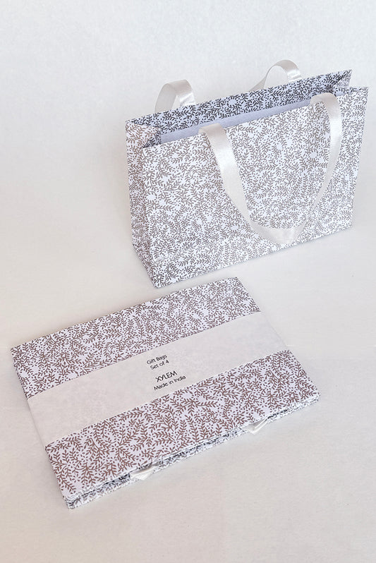 Floral Vines White Small Escort Handmade Paper Gift Bag Online