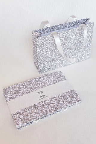 Floral Vines White Gift Bags Small Escort, Set of 4, 7x5
