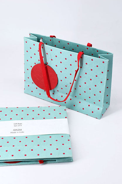 Red Dots Grid on Pool Small Handmade Paper Gift Bag Online
