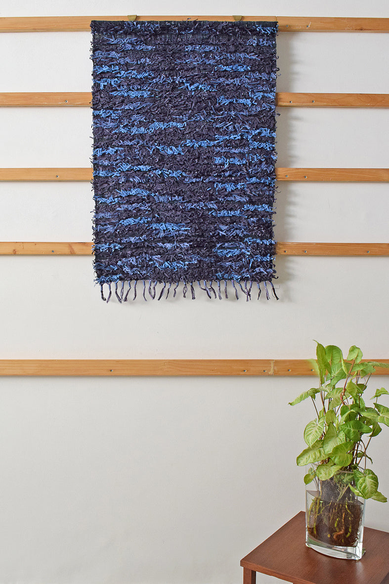 Blues Paper Fringes Weave Wall Art Hanging Online 18x29
