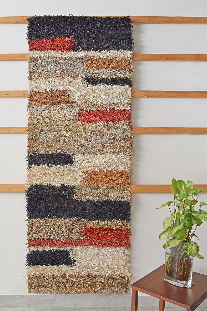 White and Red Paper Fringes Weave Wall Art Hanging Online
