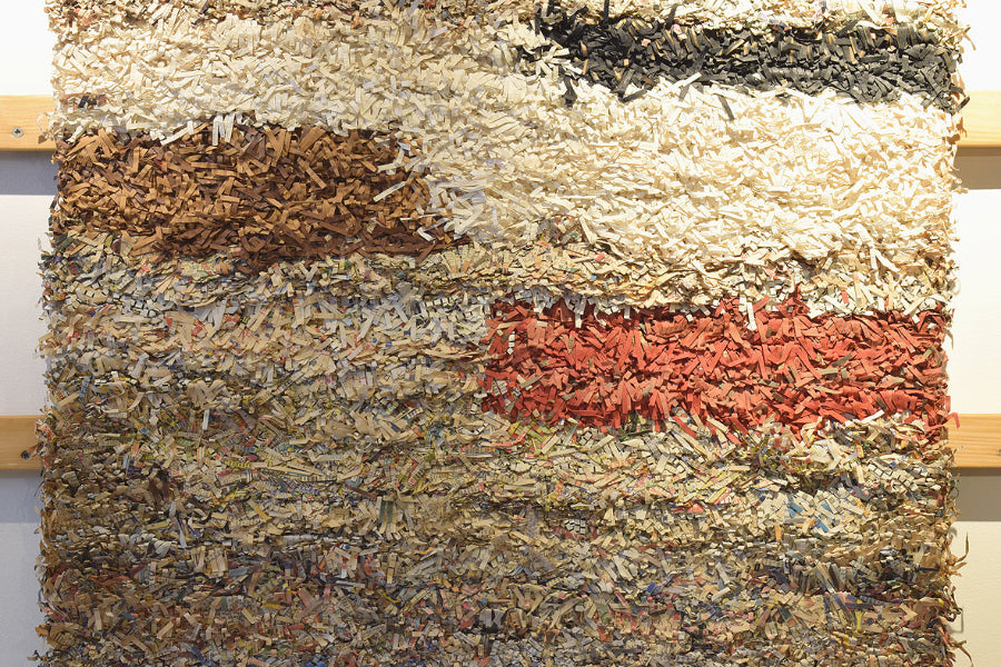 White and Red Paper Fringes Weave Wall Art Hanging Online
