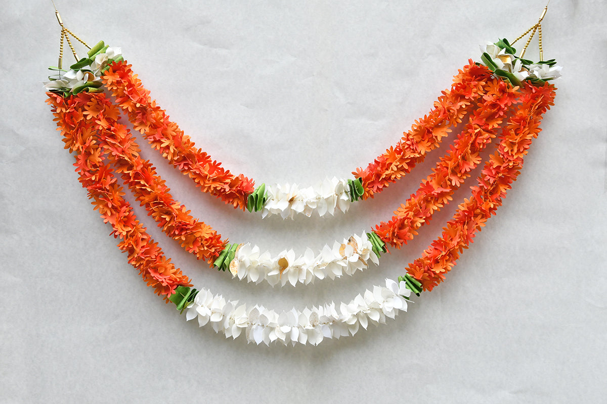 Gajra and Rajnigandha 3 string Bandhanwar / Toran, 35.5"