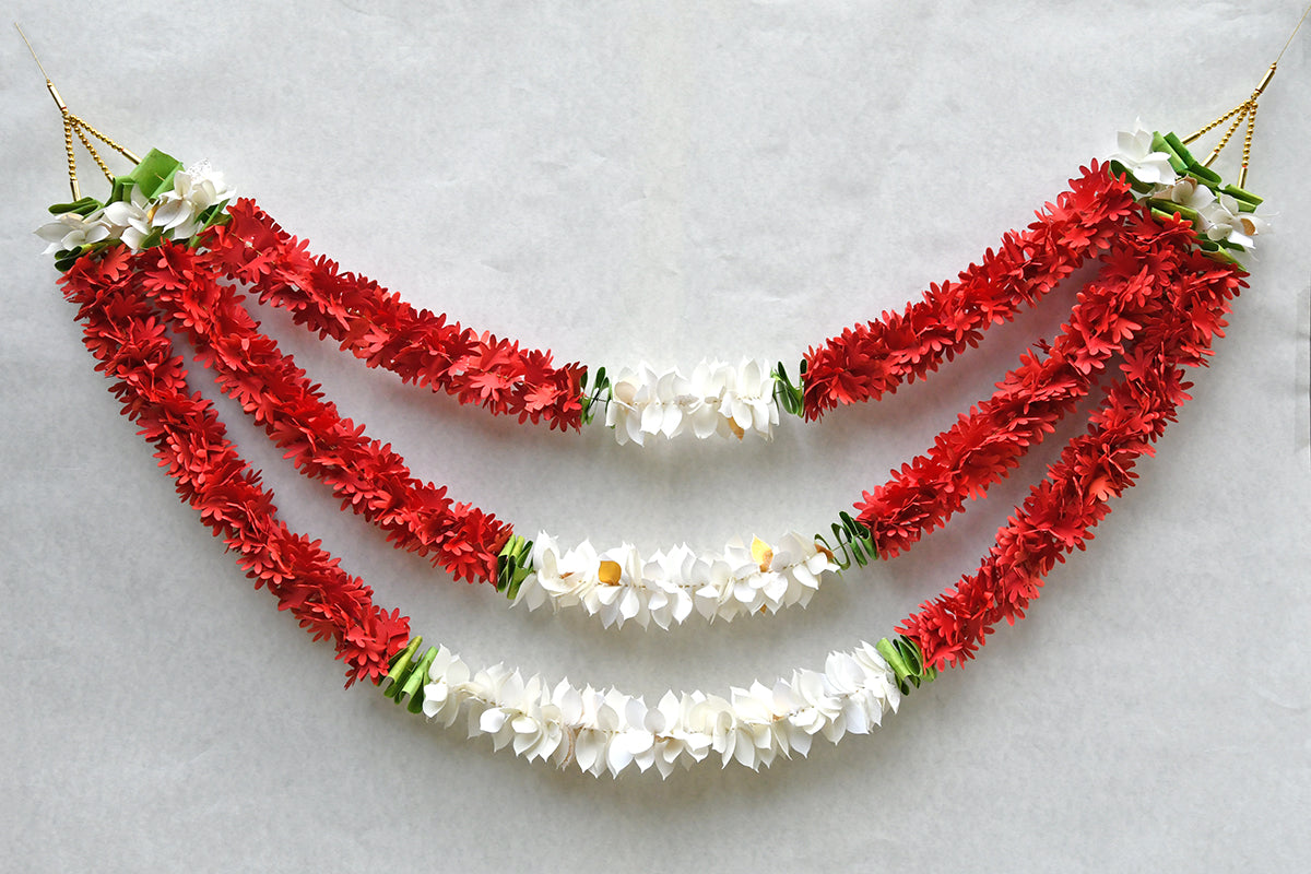 Gajra and Rajnigandha 3 string Bandhanwar / Toran, 35.5"