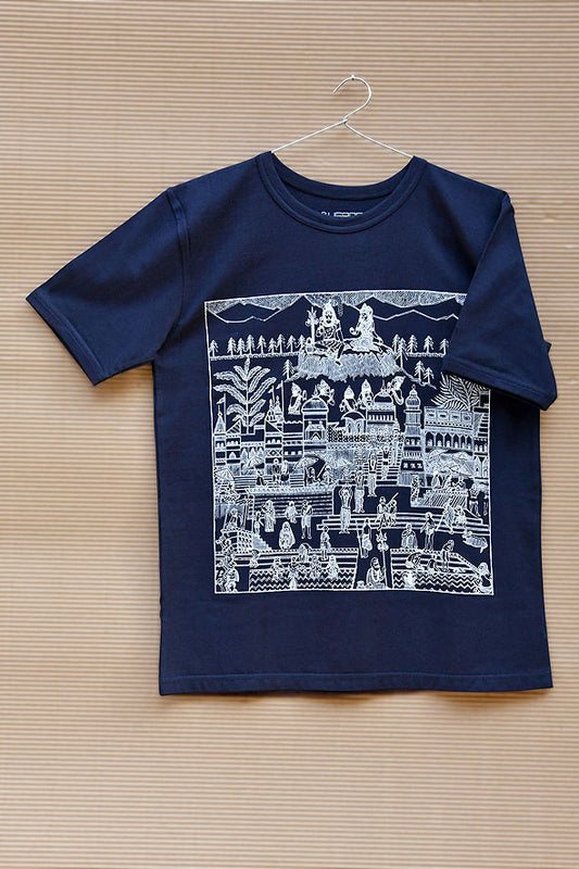 Banaras Ghats Drawing, Cities & Places Unisex T Shirt