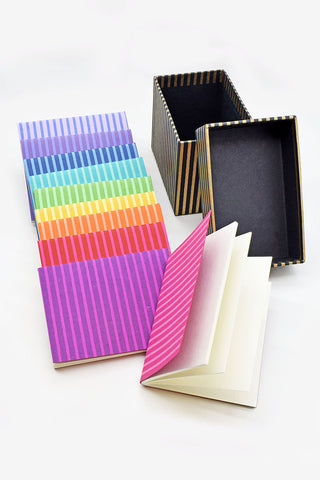 Bright Stripes, 10 Soft Cover Notebooks Boxed Set, 13x10 cm 40 leaves each