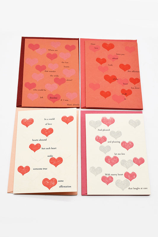 White Love Song Heart Valentine's Day Gift Cards With Envelopes Online

