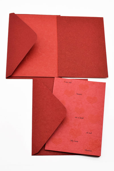 Love Song Heart Cards, Vintage Poetry, 4 Designs, 8 Cards, A6 each, with envelopes & insert