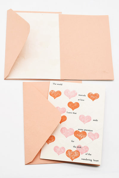 Love Song Heart Cards, Vintage Poetry, 4 Designs, 8 Cards, A6 each, with envelopes & insert