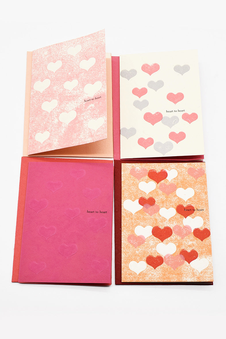 Love Exchange Heart Cards, Vintage Poetry, 4 Designs, 8 Cards, A6 each, with envelopes & insert
