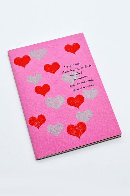 Love Shairi 6 Heart Print Soft Cover Notebooks, Vintage Poetry, A6 each