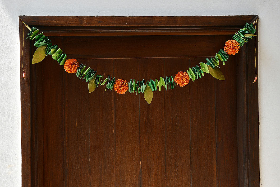 Marigold Flower & Mango Leaf Bandhanwar / Toran