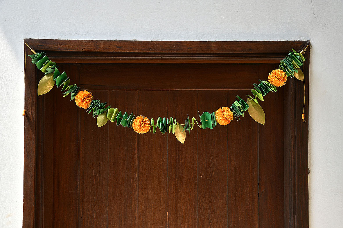 Marigold Flower & Mango Leaf Bandhanwar / Toran
