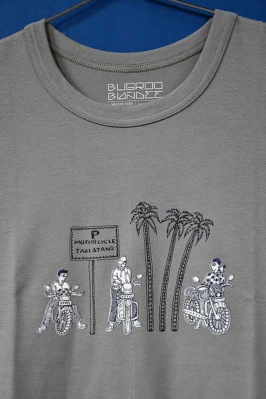 Goa Motorcycle Tourist Folk Drawing, Cities & Places Unisex T Shirt