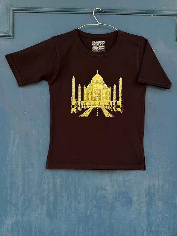 Taj Mahal Drawing Printed Unisex Cotton T Shirt Online