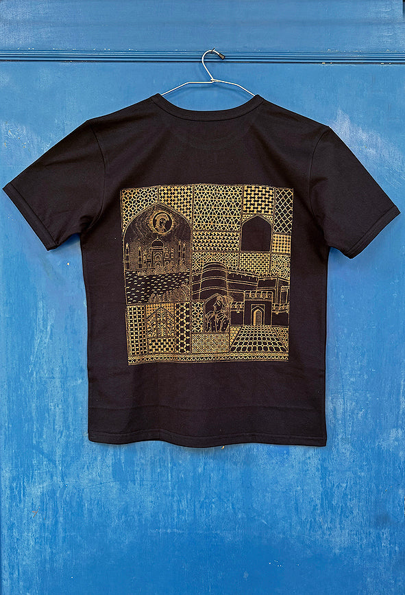 Taj Mahal Drawing Printed Unisex Cotton T Shirt Online