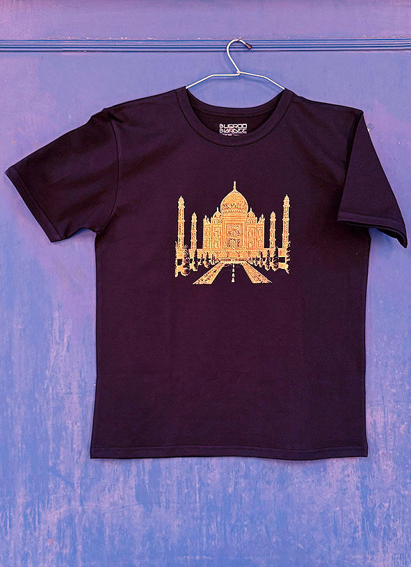 Taj Mahal Drawing Printed Cotton Kids T Shirt Online
