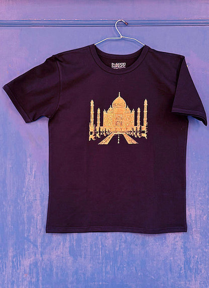 Taj Mahal Drawing Printed Cotton Kids T Shirt Online