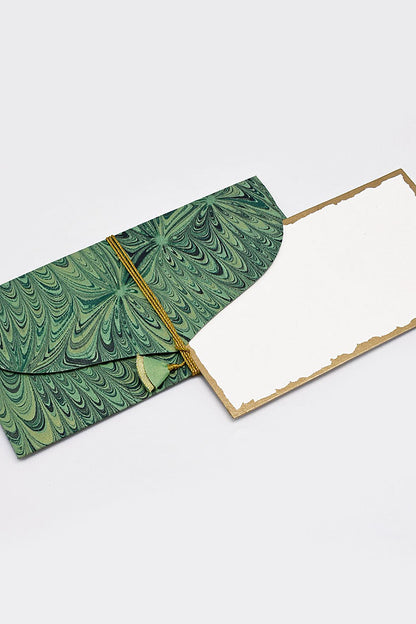 Marbling on Handmade paper Gift Envelope with Card Insert, Set of 4