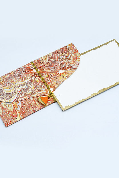 Marbling on Handmade paper Gift Envelope with Card Insert, Set of 4