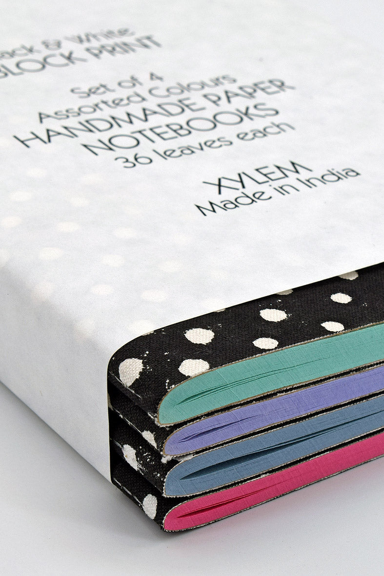 Black & White Block Print Assorted Colours Notebooks