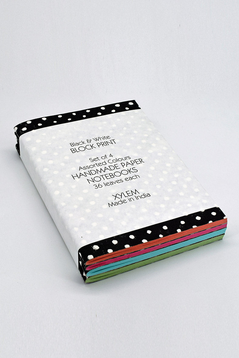 Black & White Block Print Assorted Colours Notebooks
