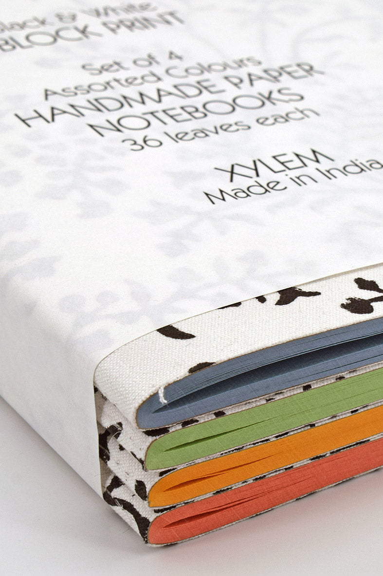 Black & White Block Print Assorted Colours Notebooks