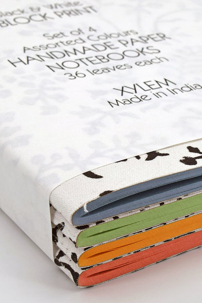 Black & White Block Print Assorted Colours Notebooks