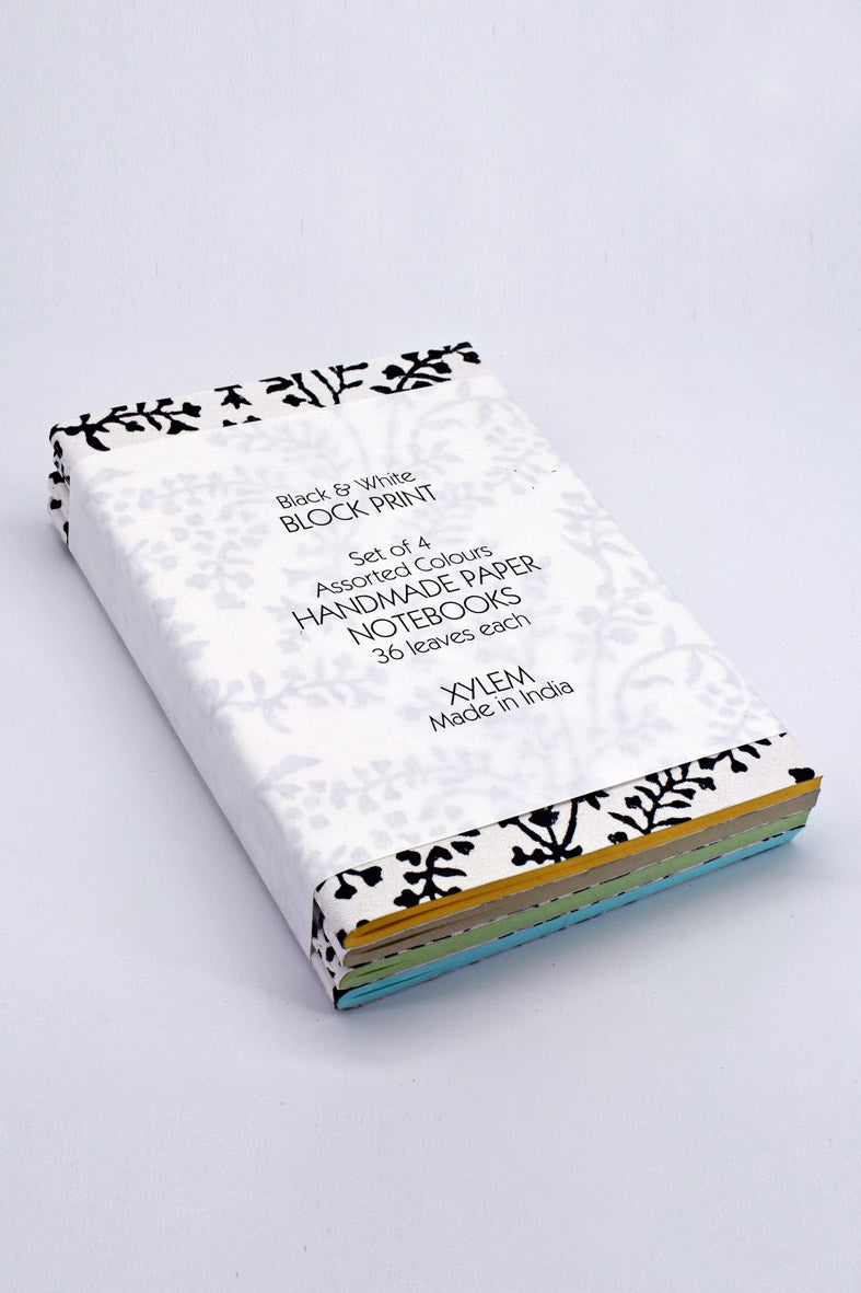 Black & White Block Print Assorted Colours Notebooks