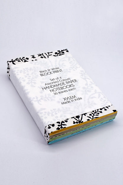 Black & White Block Print Assorted Colours Notebooks
