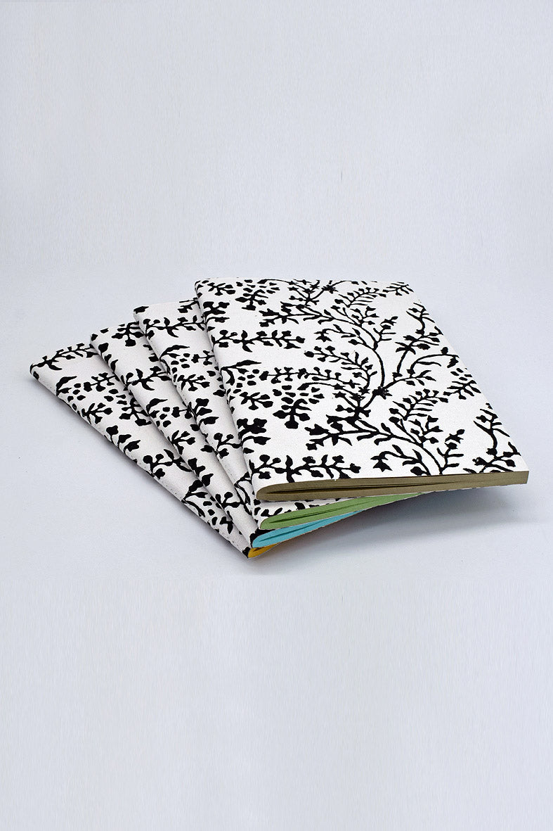 Black & White Block Print Assorted Colours Notebooks