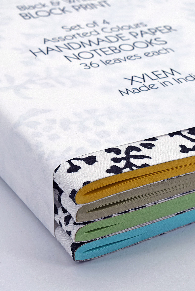 Black & White Block Print Assorted Colours Notebooks
