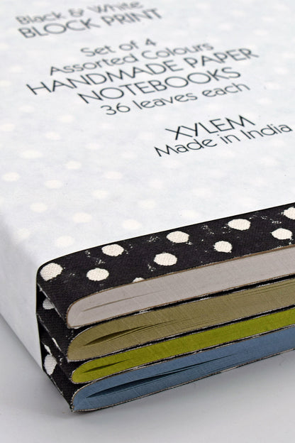 Black & White Block Print Assorted Colours Notebooks