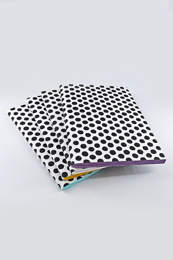 Black & White Block Print Handmade Notebooks – Set of 4 A5