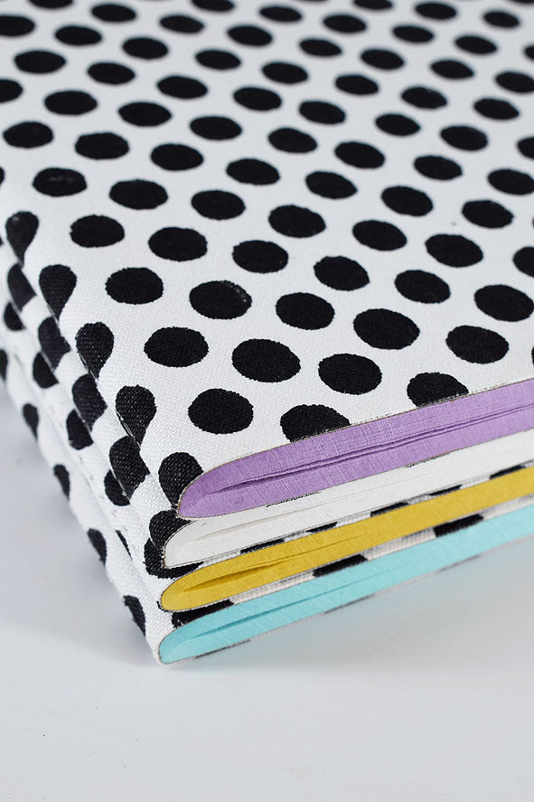 Black & White Block Print Assorted Colours Notebooks,  Set of 4, A5
