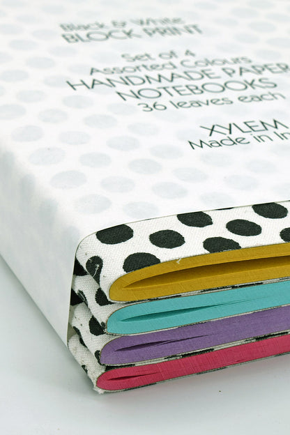 Black & White Block Print Assorted Colours Notebooks