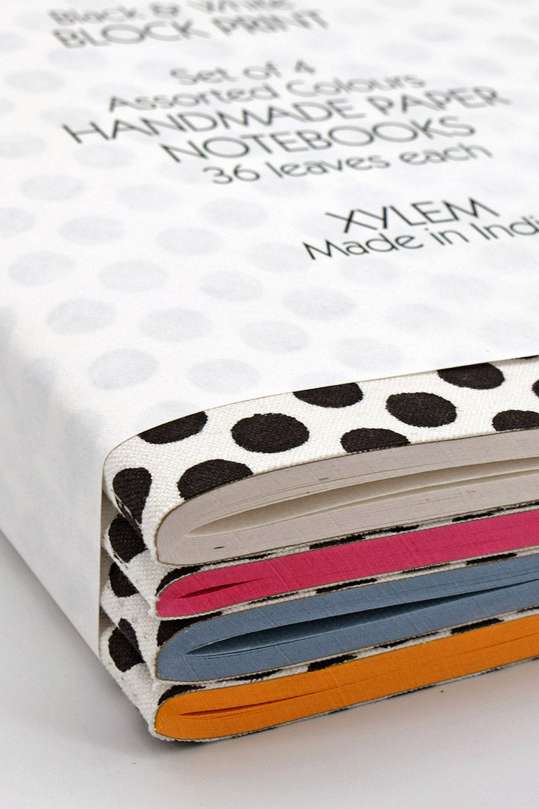Black & White Block Print Assorted Colours Notebooks