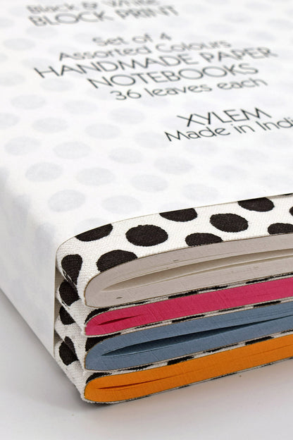 Black & White Block Print Assorted Colours Notebooks