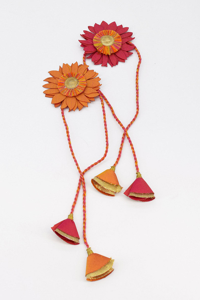 Trimmed fabric and resham dori rakhi