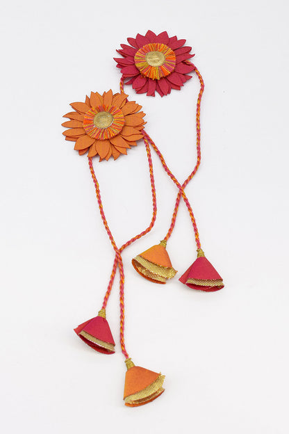 Trimmed fabric and resham dori rakhi