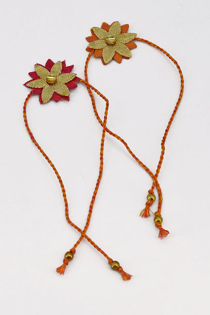 Trimmed Fabric Gota Flower Rakhi