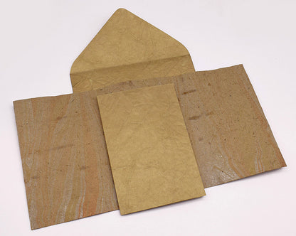 Marbled Window Cards with 6 Metallic Handmade Paper Envelopes & Window Inserts