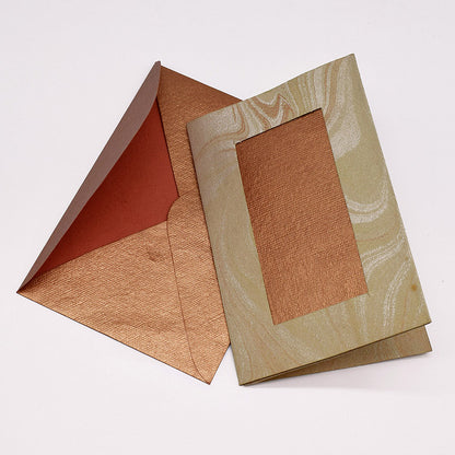 Marbled Window Cards with 6 Metallic Handmade Paper Envelopes & Window Inserts