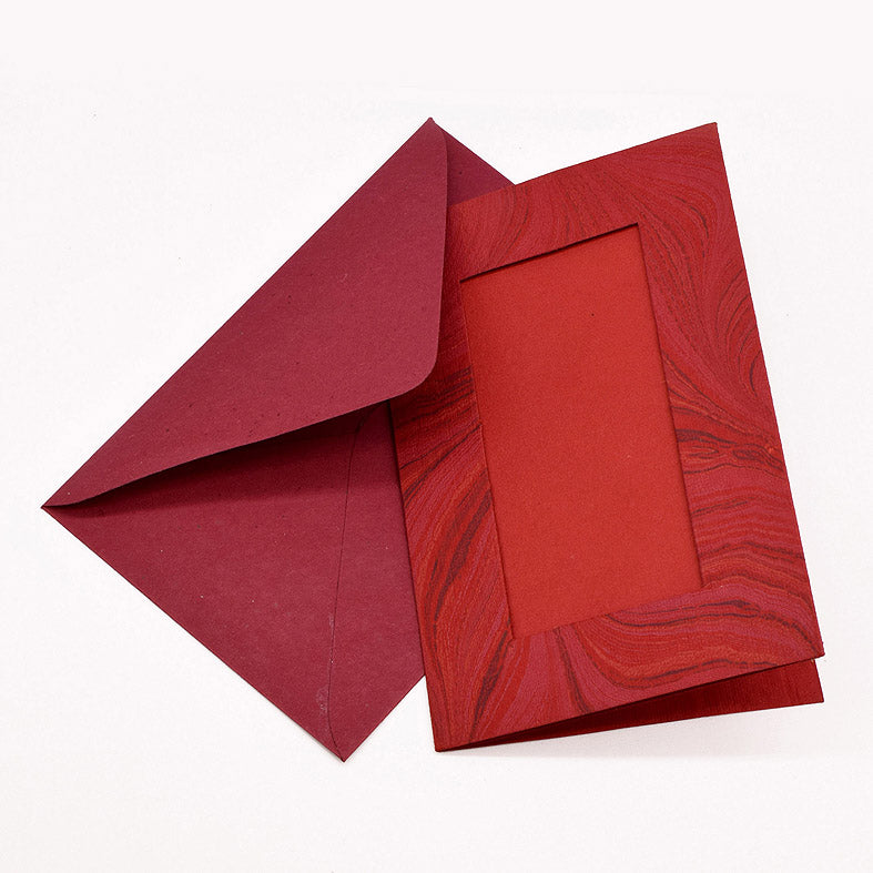 Marbled Window Cards with 6 Handmade Paper Envelopes & Window Inserts