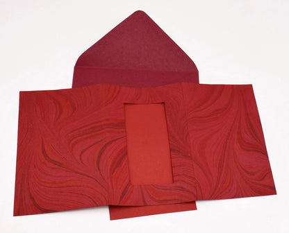 Marbled Window Cards with 6 Handmade Paper Envelopes & Window Inserts